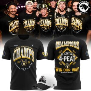 Milwaukee Brewers Win Our Way NL Central Champions 4 Peat 2026 T Shirt 2