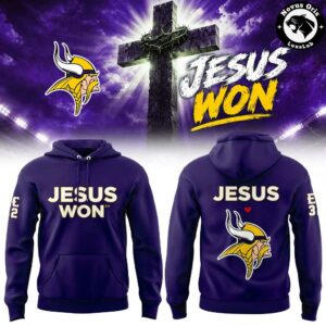 Minnesota Vikings 2026 Jesus Won Limited Edition Pullover Hoodie