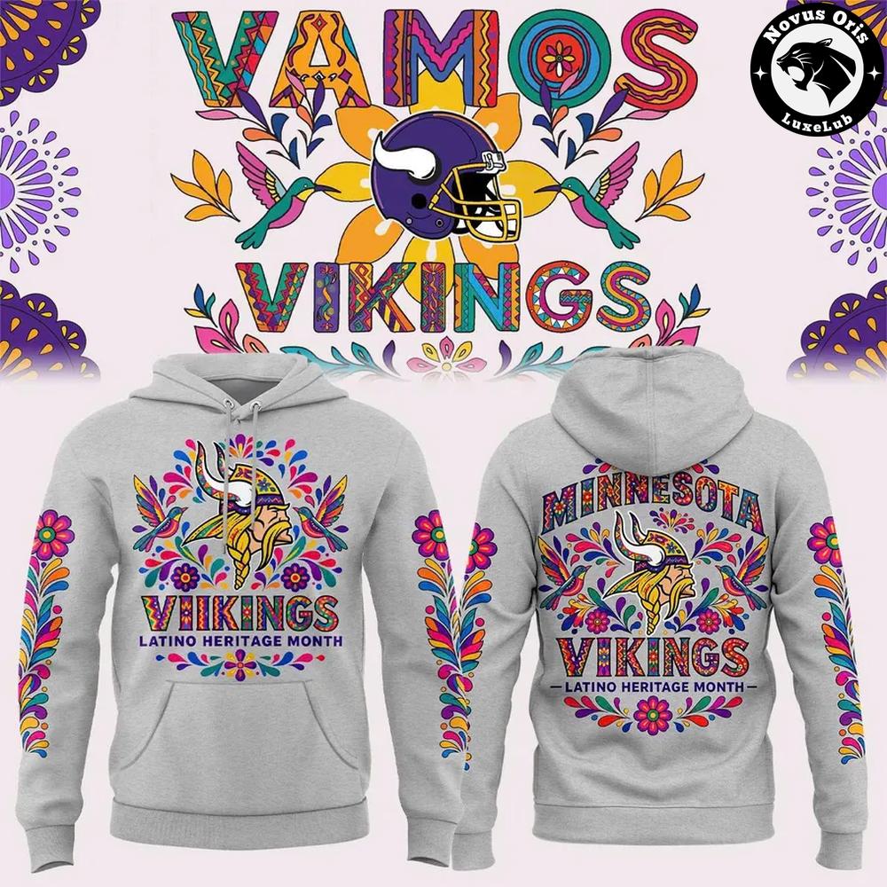 Minnesota Vikings 2026 Latino Heritage Month 2026 Pullover Hoodie Minnesota Vikings 2026 Latino Heritage Month 2026 Pullover Hoodie
