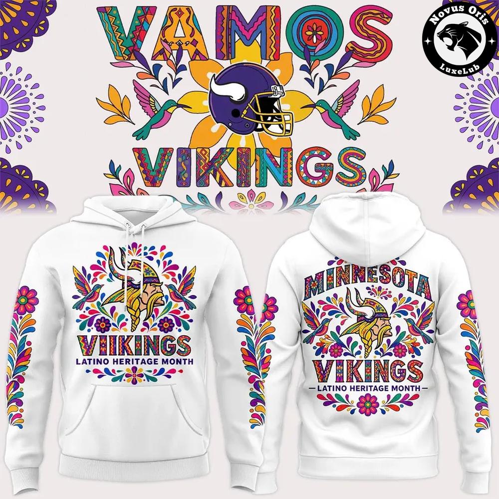Minnesota Vikings 2026 Latino Heritage Month 2026 Pullover Hoodie Minnesota Vikings 2026 Latino Heritage Month 2026 Pullover Hoodie