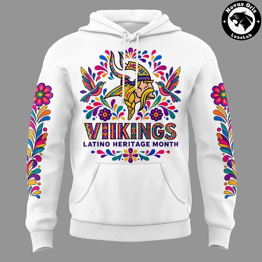 Minnesota Vikings 2026 Latino Heritage Month 2026 Pullover Hoodie Minnesota Vikings 2026 Latino Heritage Month 2026 Pullover Hoodie