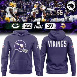 Minnesota Vikings Skol Vikings Helmet Purple Graphic Hoodie 3