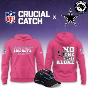 NFL 2026 Crucial Catch No One Fights Alone Pink Pink Hoodie 13
