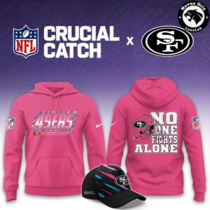 NFL 2026 Crucial Catch No One Fights Alone Pink Pink Hoodie 19