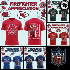 NFL Firefighter Appreciation 2026 Graphic T-Shirt