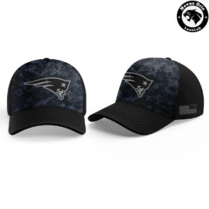 New England Patriots To Service 2026 Black Camo Pullover Hoodie 4