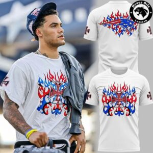 New England Patriots Vintage Flame Graphic White T-Shirt