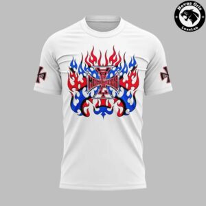 New England Patriots Vintage Flame Graphic White T Shirt 2