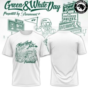New York Jets City Skyline Green and White Day Graphic T-Shirt