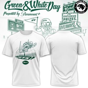 New York Jets City Skyline Green and White Day Graphic T Shirt 3