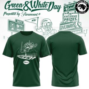New York Jets City Skyline Green and White Day Graphic T Shirt 4