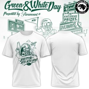 New York Jets City Skyline Green and White Day Graphic T Shirt 5