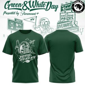 New York Jets City Skyline Green and White Day Graphic T Shirt 6