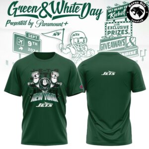New York Jets City Skyline Green and White Day Graphic T Shirt 7