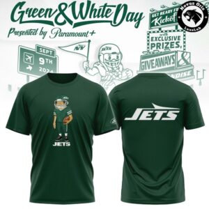 New York Jets City Skyline Green and White Day Graphic T Shirt 8