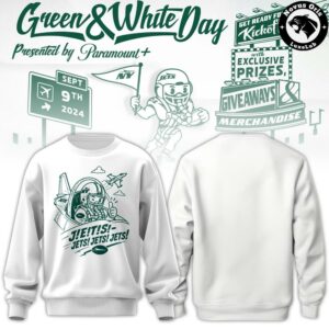 New York Jets City Skyline Green and White Day Sweatshirt 2
