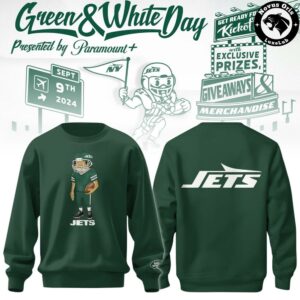 New York Jets City Skyline Green and White Day Sweatshirt 5