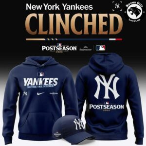 New York Yankees 2026 Postseason Clinched Navy Pullover Hoodie 2 1