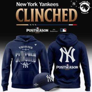 New York Yankees 2026 Postseason Clinched Navy Pullover Hoodie 4 1