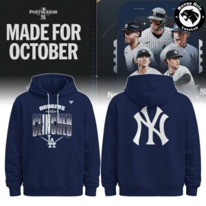 New York Yankees 2026 Postseason Clinched Navy Pullover Hoodie 6 1