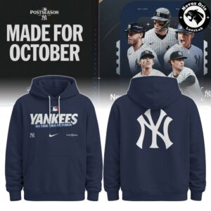 New York Yankees 2026 Postseason Clinched Navy Pullover Hoodie 7 1