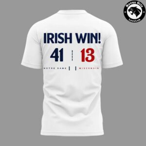 Notre Dame Catholics vs Alcoholics Irish Win 41 13 White T Shirt 4