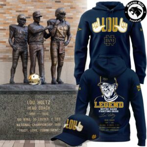 Notre Dame Fighting Irish College Football Lou Holtz Head Coach Hoodie