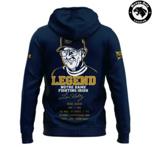 Notre Dame Fighting Irish College Football Lou Holtz Head Coach Hoodie 3