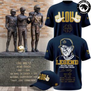 Notre Dame Fighting Irish College Football Lou Holtz Head Coach T-Shirt