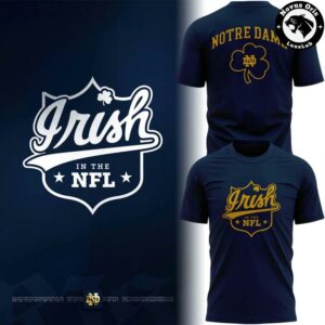 Notre Dame Fighting Irish In The NFL 2026 Navy Graphic T-Shirt