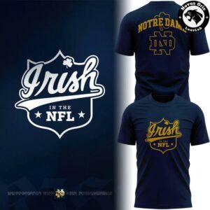 Notre Dame Fighting Irish In The NFL 2026 Navy Graphic T Shirt 2