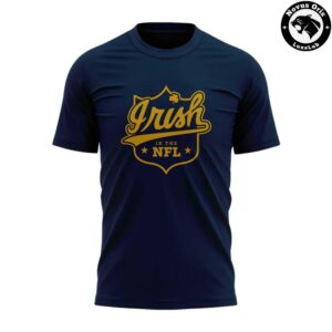 Notre Dame Fighting Irish In The NFL 2026 Navy Graphic T Shirt 3