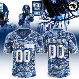 Old Dominion Monarchs 2026 College Football Custom Blue Camo Jersey