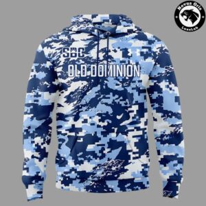 Old Dominion Monarchs College Football 2026 Blue Camo Graphic Hoodie 3