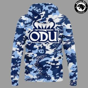 Old Dominion Monarchs College Football 2026 Blue Camo Graphic Hoodie 4