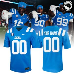 Ole Miss Rebels Custom Powder Blue Football Jersey