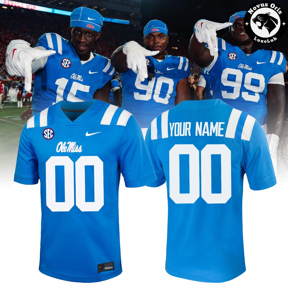 Ole Miss Rebels Custom Powder Blue Football Jersey