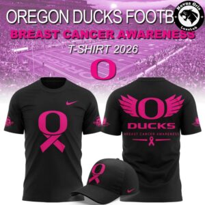 Oregon Ducks Football Breast Cancer Awareness 2026 T-Shirt
