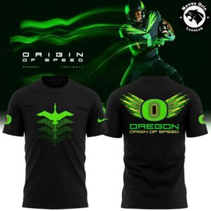 Oregon Ducks Origin of Speed 2026 Forest Night Green Graphic T Shirt 4