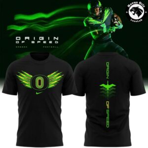 Oregon Ducks Origin of Speed 2026 Forest Night Green Graphic T Shirt 6