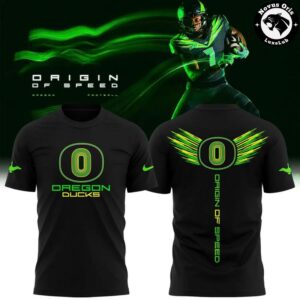 Oregon Ducks Origin of Speed 2026 Forest Night Green Graphic T Shirt 7