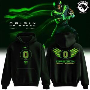 Oregon Ducks Origin of Speed 2026 Forest Night Green Pullover Hoodie 5