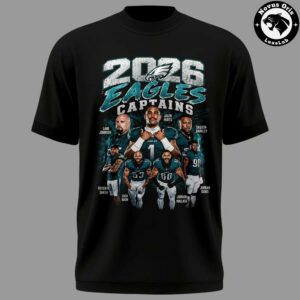 Philadelphia Eagles 2026 Captains Black Graphic T Shirt 2