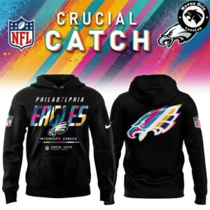 Philadelphia Eagles 2026 Crucial Catch Intercept Cancer Pullover Hoodie