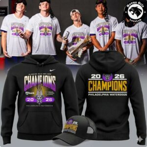 Philadelphia Waterdogs PLL 2026 Champions White Graphic Hoodie 4