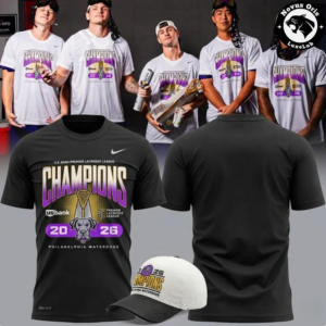 Philadelphia Waterdogs PLL 2026 Champions White Graphic T Shirt 12