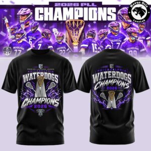 Philadelphia Waterdogs PLL 2026 Champions White Graphic T Shirt 3