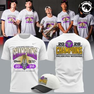 Philadelphia Waterdogs PLL 2026 Champions White Graphic T Shirt 5