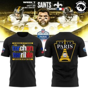 Pittsburgh Steelers 2026 NFL Paris Game Graphic T Shirt 4