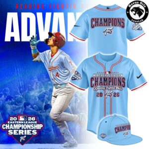 Reading Fightin Phils Northeast Division Champions 2026 Baseball Jersey